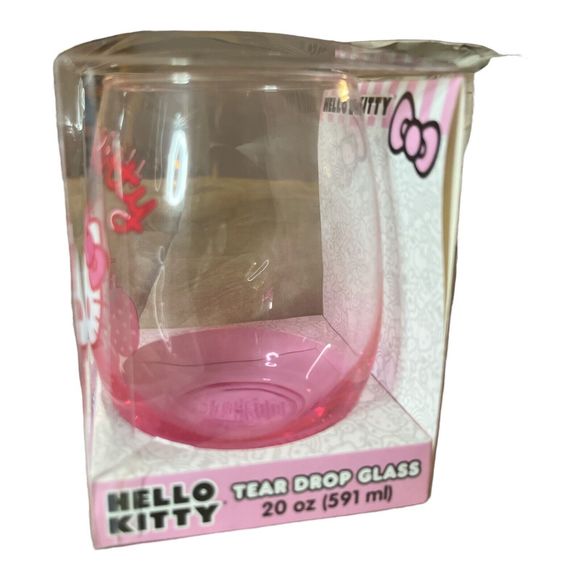 Hello Kitty Sanrio Strawberry Sip Stemless Wine Glass Tumbler Cup HTF & NEW - Picture 4 of 7